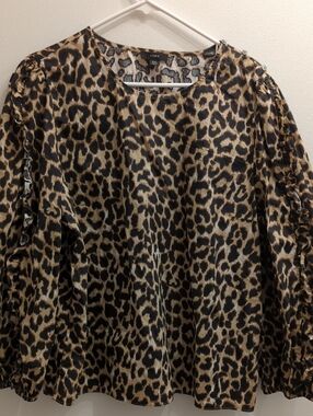 J. Crew Women's XXL Leopard Print Blouse